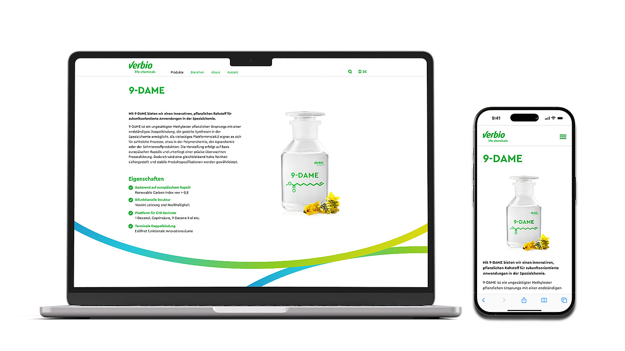 Die Verbio Website auf dem Laptop und Smartphone