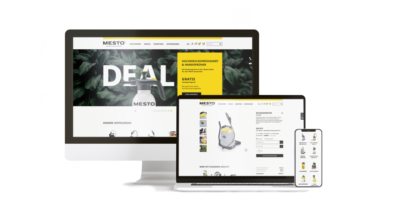 Die Mesto Website auf verschiedenen Screens