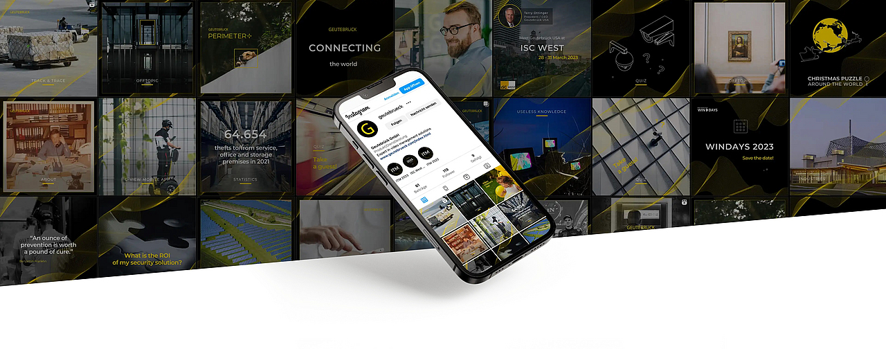 Der Geutebrück Instagram Account auf einem Smartphone