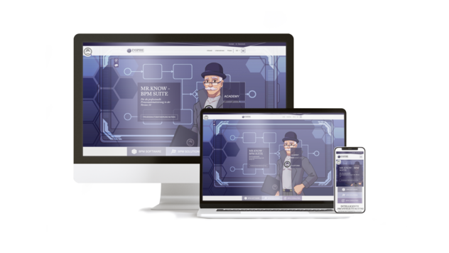 Responsive Screens der Mr. Know Website