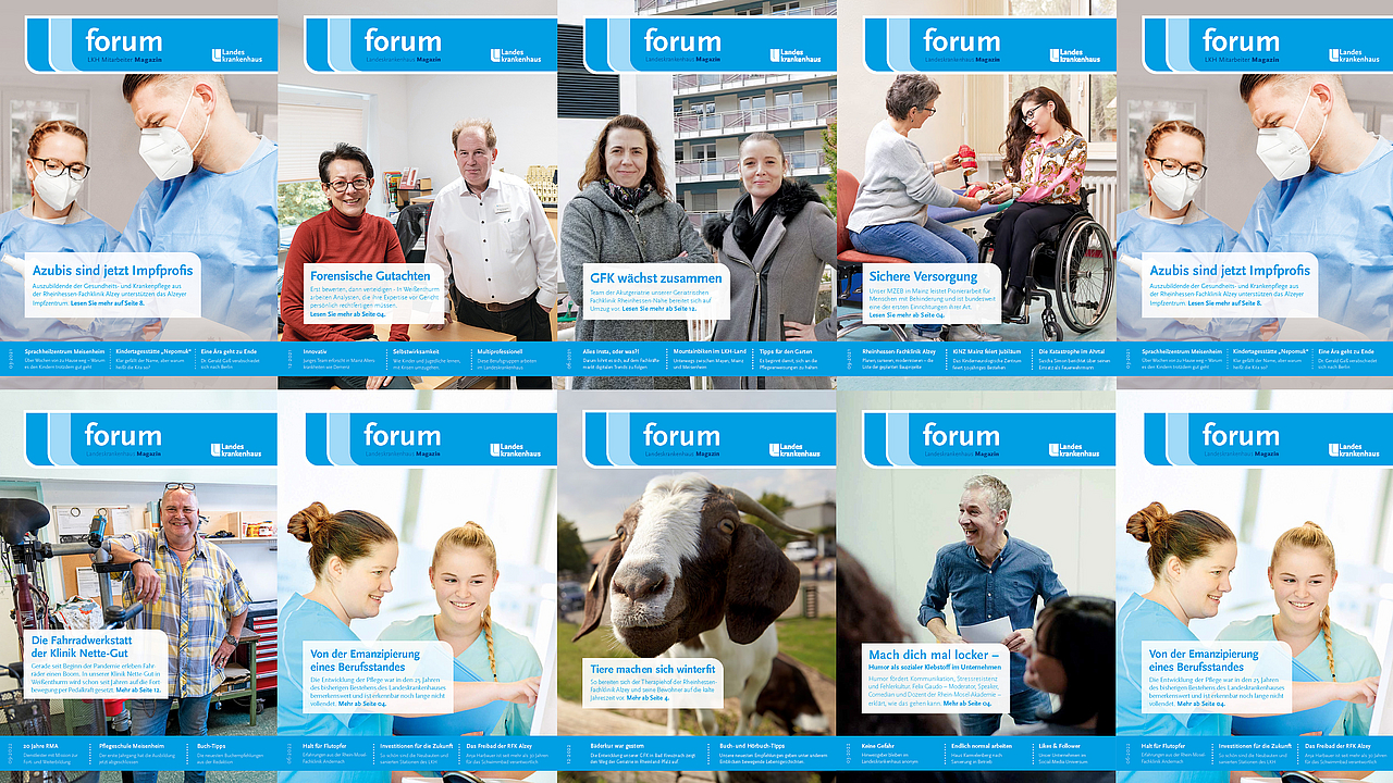 Die Cover des Mitarbeitermagazins vom Landeskrankenhaus