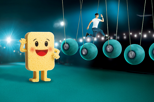 Das Maskottchen Pahlino und das Parcours-Keyvisual